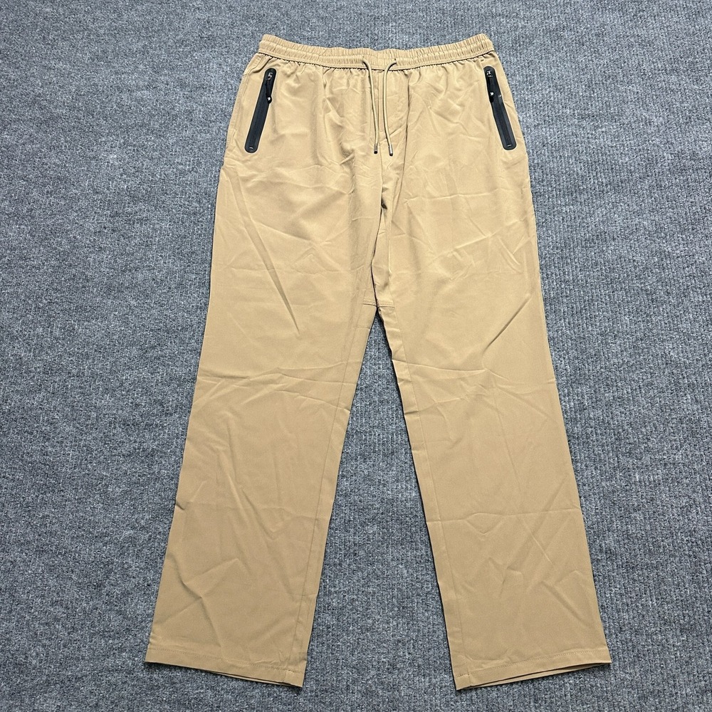 Outdoor Sports Mens‎ Sweatpants XL Beige Zip Pocket Pull On Stretch Activewer